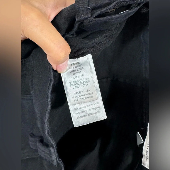 Frame Le Flare de Francoise Jeans Black Side Zip Cotton Blend Pockets Women’s 27 - Picture 10 of 15